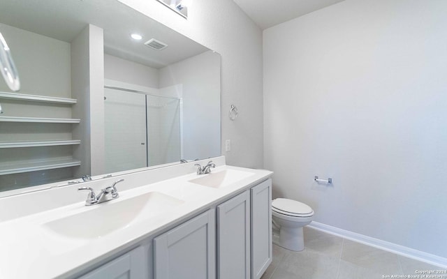 3569 Alto Stratus, New Braunfels, TX 78130 - full bathroom featuring visible vents, a shower stall, toilet, and a sink