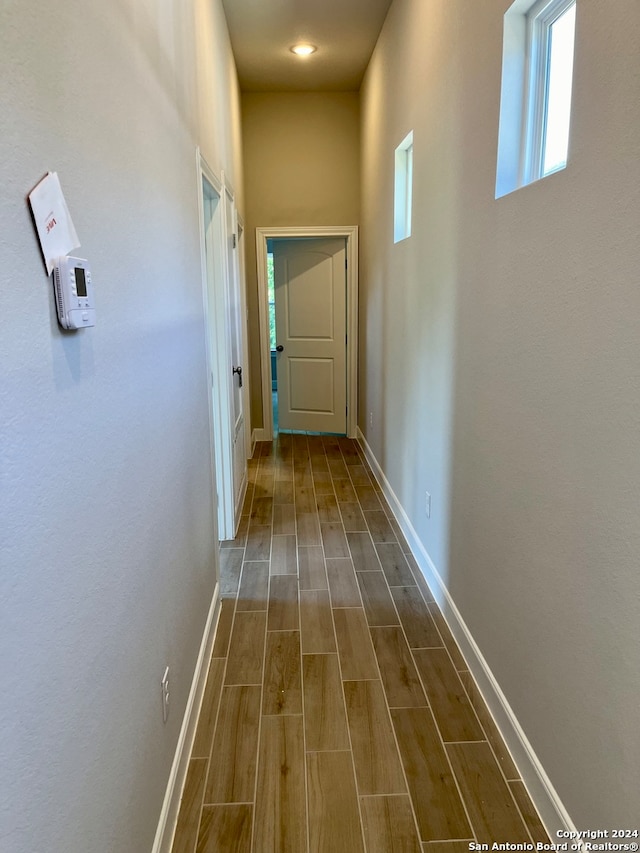 hall featuring hardwood / wood-style floors