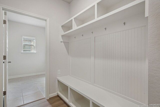 mudroom featuring light hardwood / wood-style floors