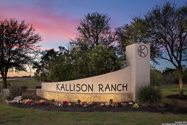 view of community sign