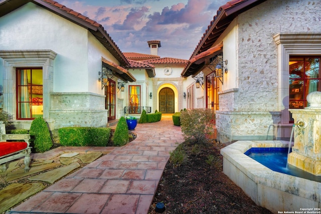 exterior space with french doors