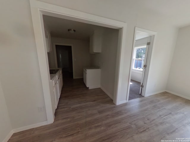 hall featuring dark hardwood / wood-style flooring