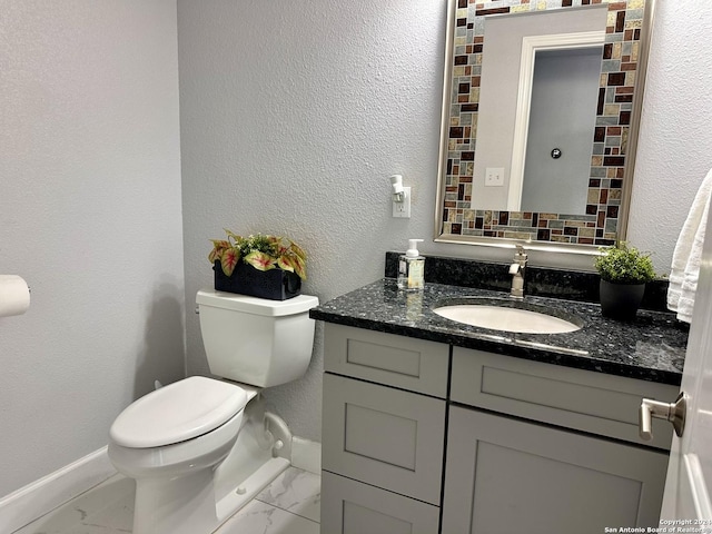 bathroom with toilet and vanity