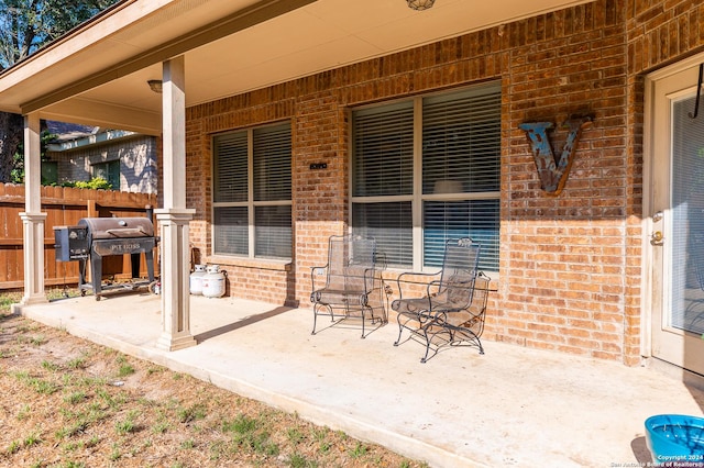 view of patio featuring grilling area