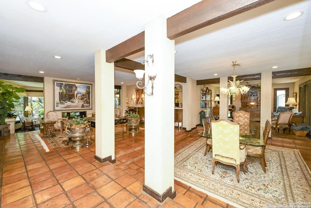 dining room with an inviting chandelier