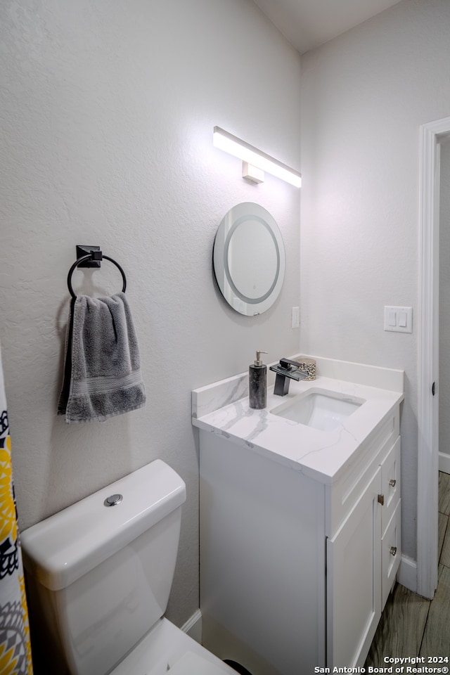 bathroom featuring toilet and vanity