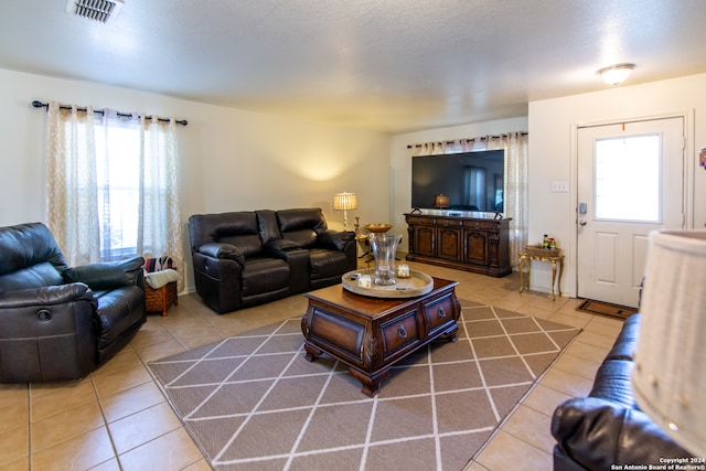 view of tiled living room