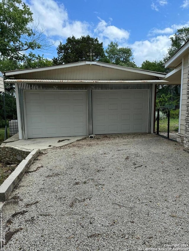 view of garage