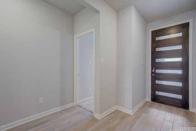 entrance foyer with light hardwood / wood-style flooring