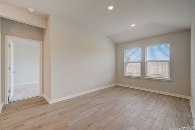 empty room with light wood-type flooring