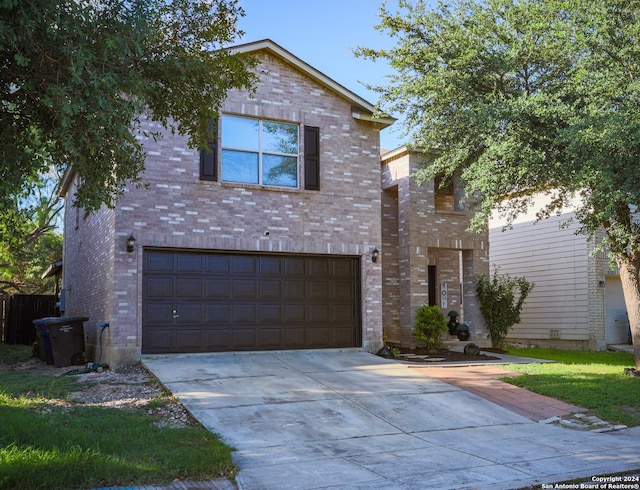 view of front property with a garage