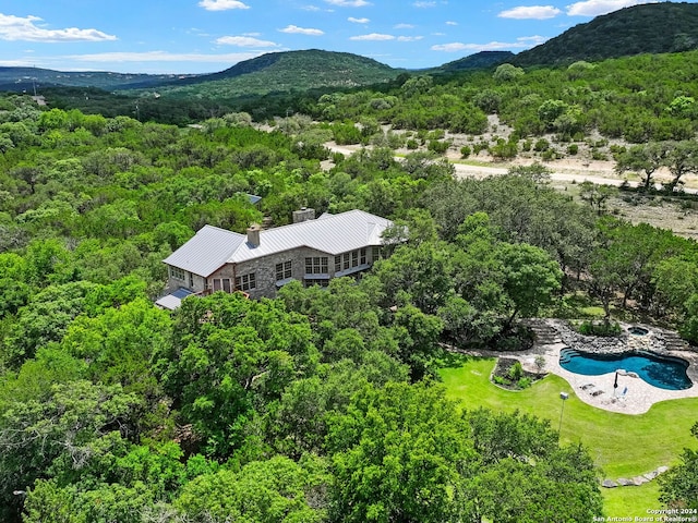 aerial view featuring a mountain view