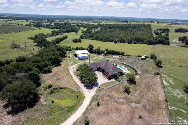 bird's eye view with a rural view