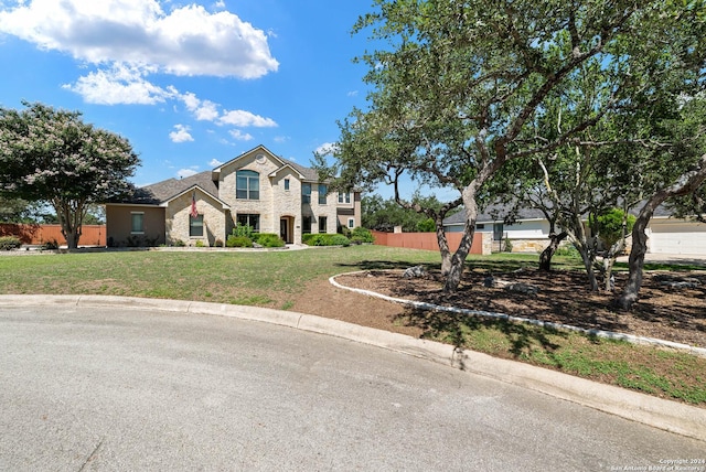 view of front of house with a front lawn