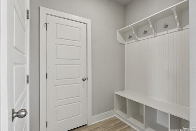 mudroom featuring light hardwood / wood-style flooring