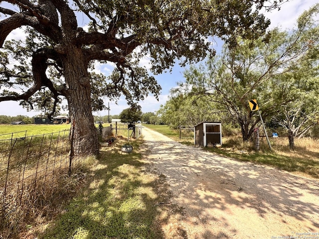 view of street featuring a rural view