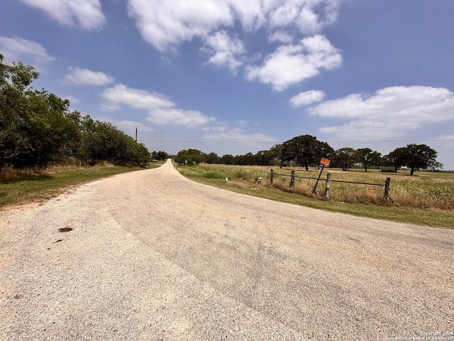 view of road with a rural view