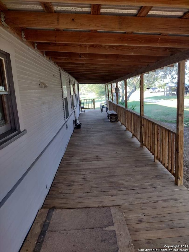 deck with covered porch