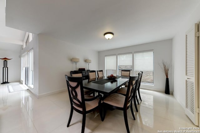 dining room with light tile patterned floors