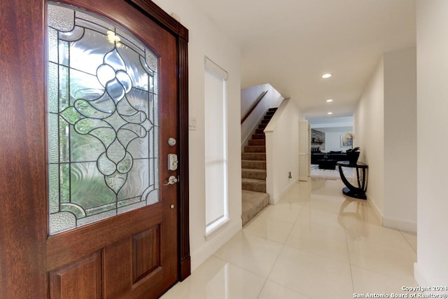 view of tiled entrance foyer