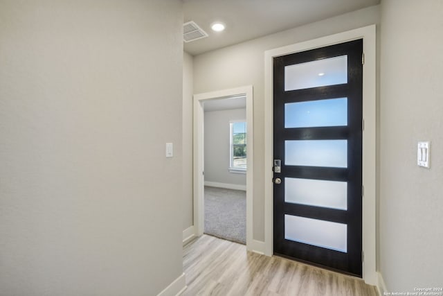 entryway featuring light hardwood / wood-style flooring