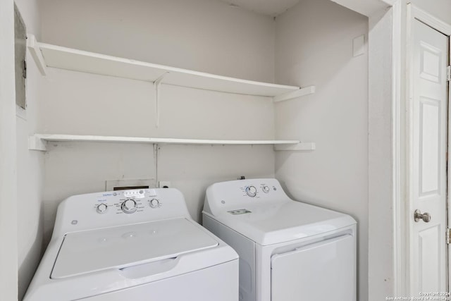 laundry area featuring separate washer and dryer