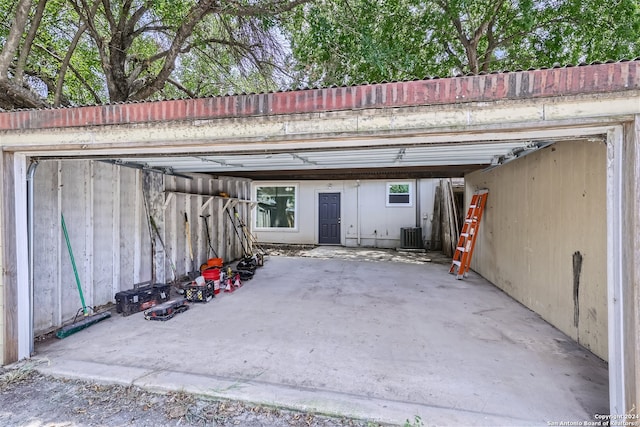 garage featuring central air condition unit