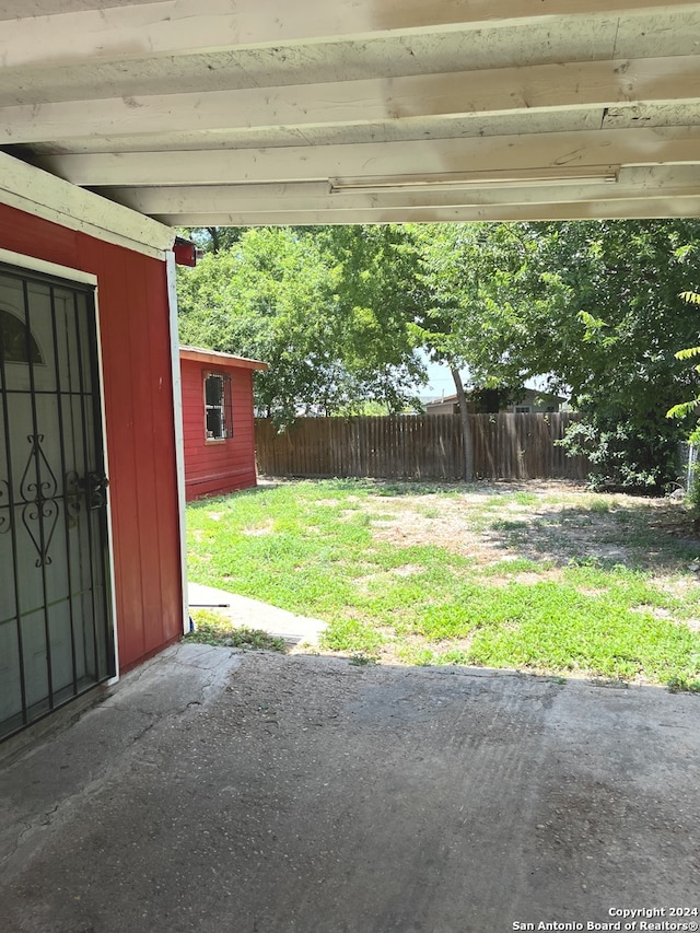 view of yard with a patio area