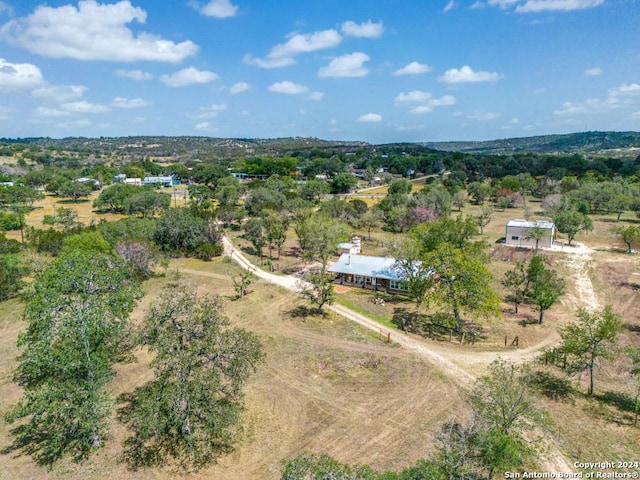 aerial view with a rural view