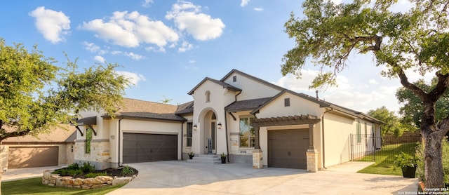 view of front of home with a garage