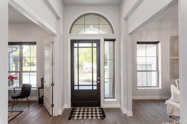 foyer featuring hardwood / wood-style flooring