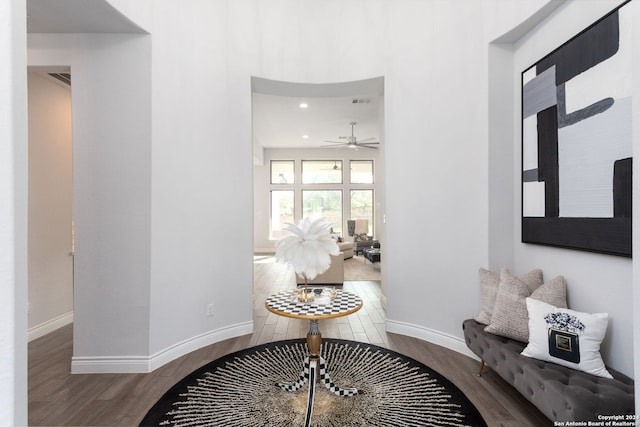 hallway featuring hardwood / wood-style flooring