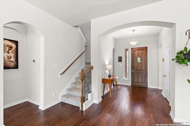 entrance foyer with dark wood-type flooring