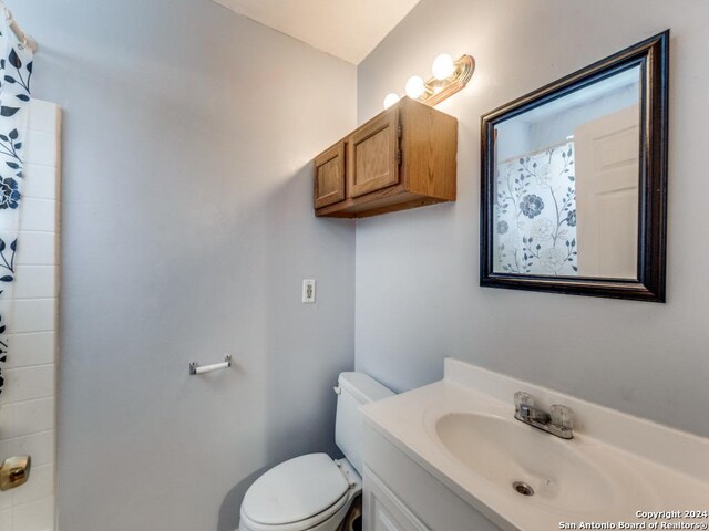 bathroom with vanity and toilet