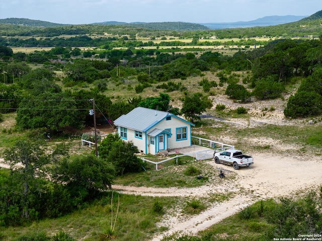 aerial view with a mountain view