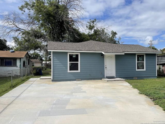 view of front of property with a patio