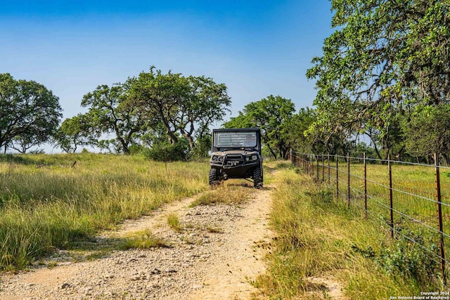 view of road with a rural view