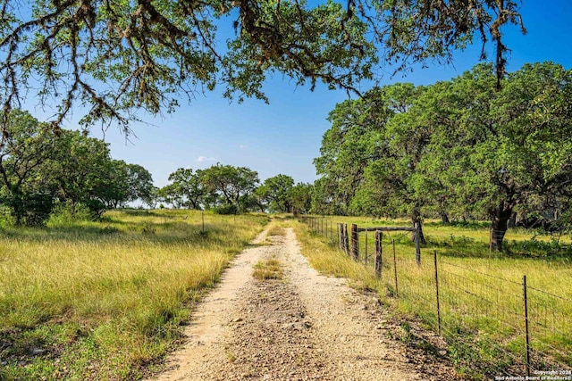 view of road with a rural view