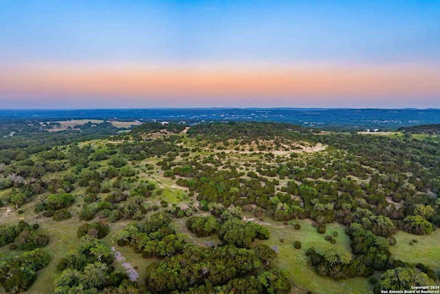 view of aerial view at dusk