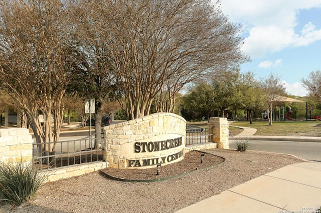 view of community sign