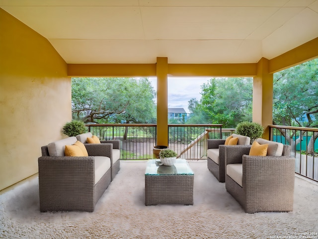 view of patio featuring an outdoor living space