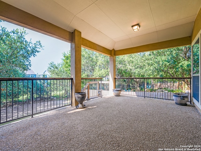 view of patio with a balcony