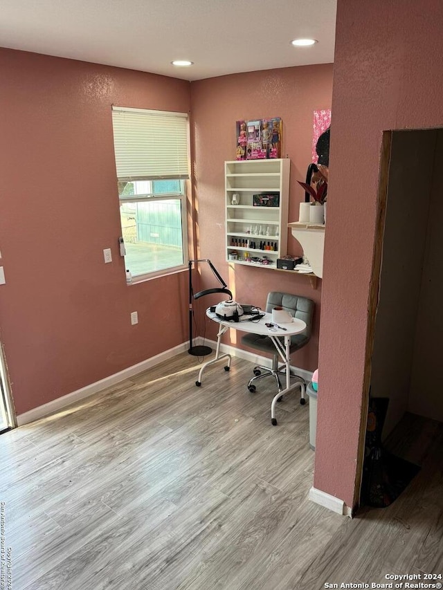 office featuring light hardwood / wood-style floors