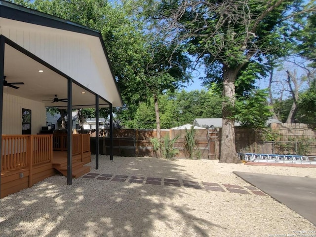 exterior space featuring a patio area and ceiling fan