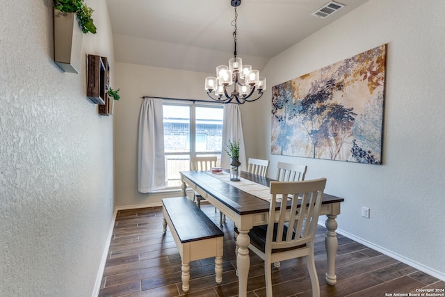 dining room featuring an inviting chandelier