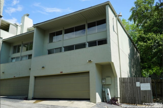 exterior space featuring a garage