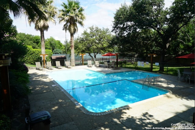 view of pool featuring a patio area