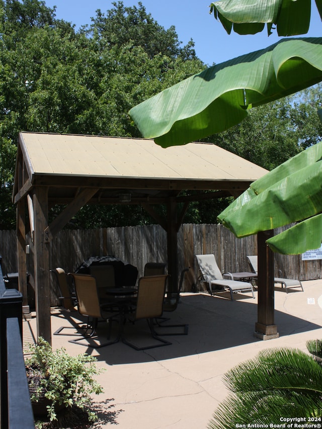 view of patio with a gazebo