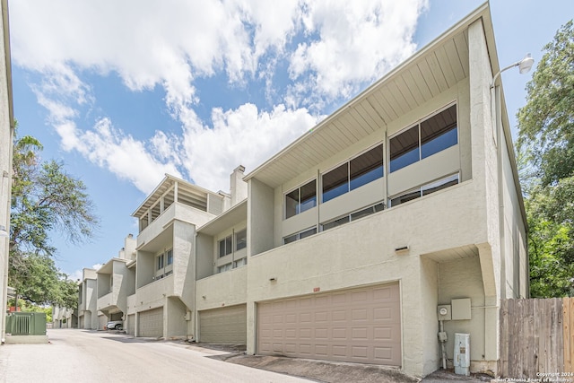 view of property featuring a garage