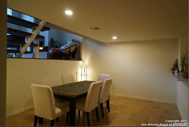 view of tiled dining area